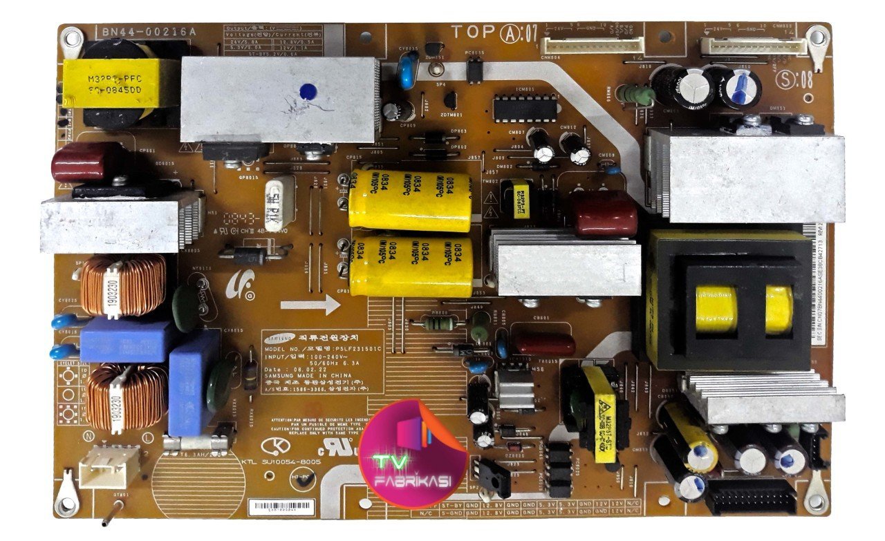 BN44-00216A , REV 1.2 , PSLF231501C , KTL SU10054-8005 , LE37A336J1D  , POWER BOARD , SAMSUNG BESLEME