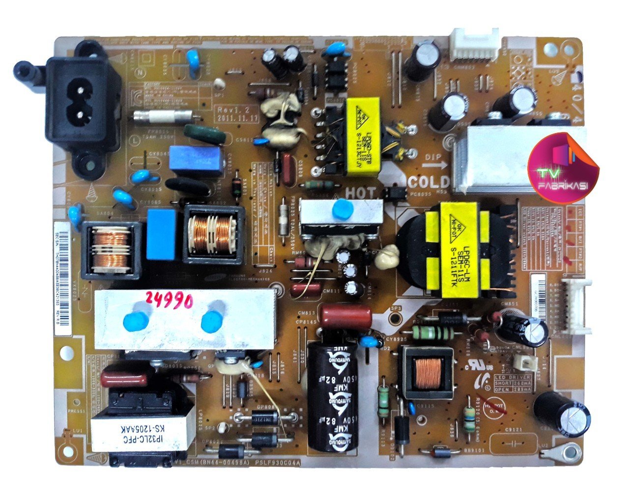 BN44-00498A , PD46AV1_CCSM , PSLF930C04A , REV 1.2 , POWER BOARD , SAMSUNG BESLEME