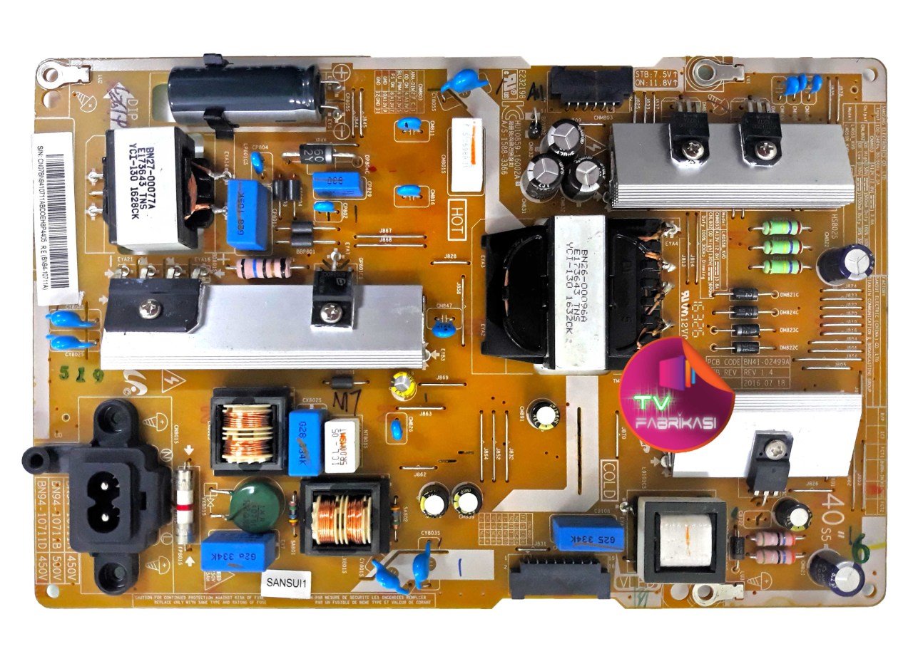 BN44-02499A , BN41-02499A  , REV 1.4 , UE40KU6020K , L40S5_KVD , BN94-10711A , POWER BOARD , SAMSUNG BESLEME