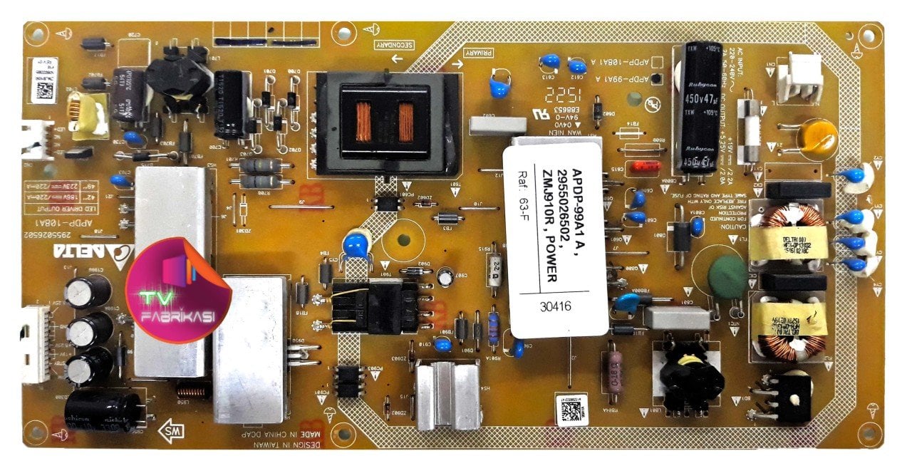 APDP-99A1 A , 2955026502 , ZMJ910R , POWER BOARD , ARÇELİK BESLEME