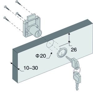 Canex Kare Çekmece Kilidi Uzun 38 mm Bilyalı Katlanır Anahtar 15 adet