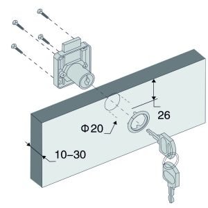 Canex Kare Çekmece Kilidi Uzun 38mm