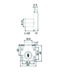 Canex Çarpma Dilli Çekmece Kilidi 22mm