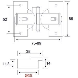 Canex Açılı Kapak Menteşesi Ayarlı 35 mm