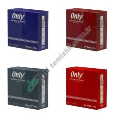 Only 100'lü 40x40 Color Kenar Bordürlü Çift Kat Peçete %100 Selüloz