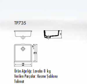 Creavit Tezgah Altı Lavabo Beyaz 35x35