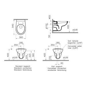 Norm Asma Klozet + Plastik Menteşeli Klozet Kapağı Kampanyası