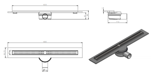 Sukar Line3/G 40 cm Plain Izgaralı Duş Kanalı Q50