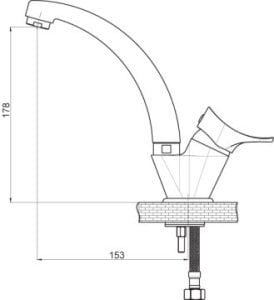 GPD MTL 170 FLORUS TEK GÖVDE LAVABO BATARYASI