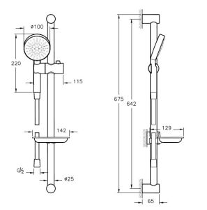 Artema Master 1F Sürgülü El Duşu Takımı Krom