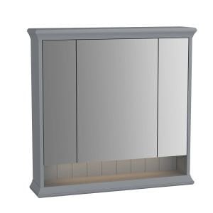 Valarte Aydınlatmalı Dolaplı Ayna 80 cm, Mat Gri
