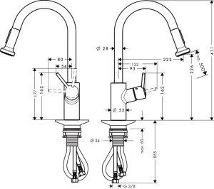Hansgrohe Talis S² Variarc Tek Kollu Evye Bataryası