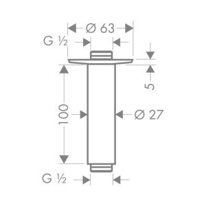 Hansgrohe Tavan Bağlantısı 100 mm DN15