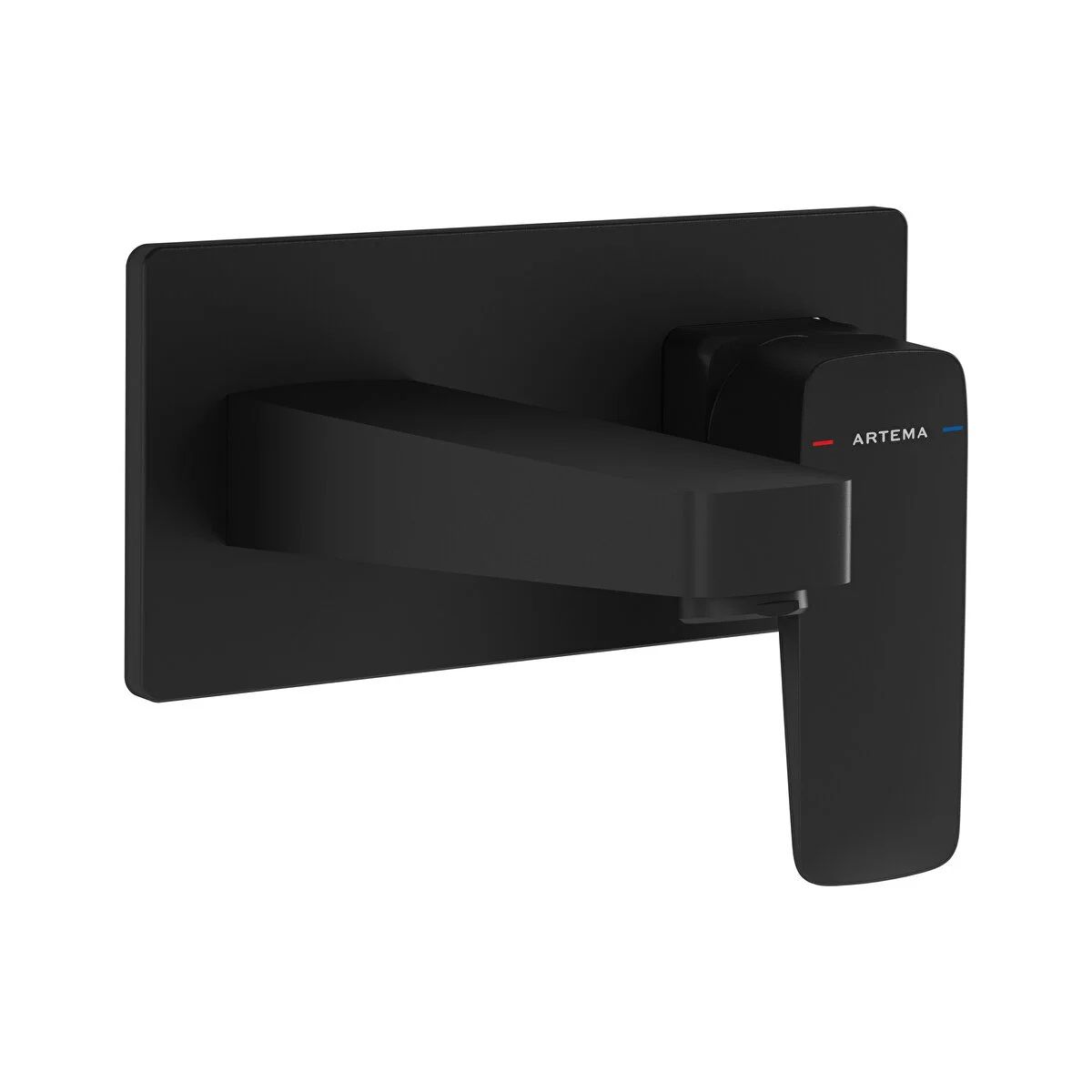 Artema Root Square Ankastre Lavabo Bataryası Sıva Üstü Grubu, Mat Siyah