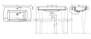 İsvea Palazzio Tam Platin Ayak 92 cm Lavabo