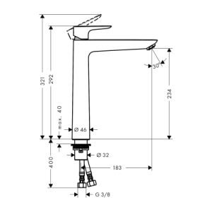 HANSGROHE TALİS E 240MM TEK KOLLU KUMANDASIZ LAVABO BATARYASI MAT BRONZ