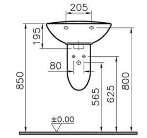 Norm Yarım Ayak Lavabo 55 cm