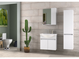 BİANİ EDREMİT BANYO DOLABI 65 MAT BEYAZ  +65 CM LAVABO