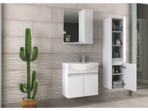 BİANİ EDREMİT BANYO DOLABI 65 MAT BEYAZ  +65 CM LAVABO