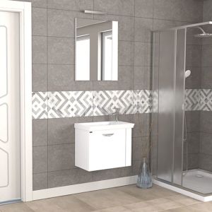 BİANİ MAXILA BANYO DOLABI MAT BEYAZ +60 CM LAVABO