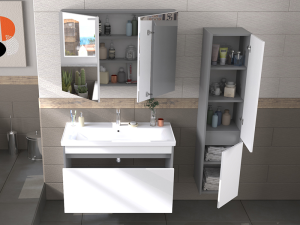 BIANI KONAK BOY DOLABI (SİDE KABINET) MATTE GREY