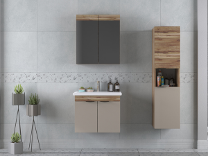 BİANİ FETHİYE 65 BANYO DOLABI VIOLIN LATTE +65 CM LAVABO