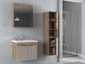 BİANİ FETHİYE 65 BANYO DOLABI VIOLIN LATTE +65 CM LAVABO