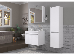 BİANİ  BODRUM BANYO DOLABI 80  MAT  BEYAZ +KALE  ETERNAL 80X45 LAVABO