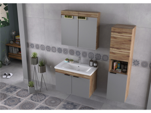 BİANİ FETHİYE 80 VİOLIN MAT GREY BANYO DOLABI