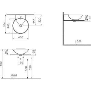 Vitra Options Çanak Lavabo 45 cm