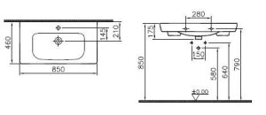 Vitra S20 Etajerli Lavabo 85 cm