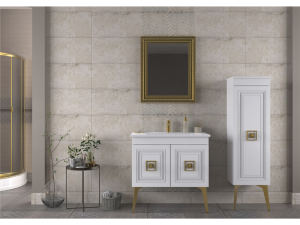 BİANİ NİLE 85 ANTIQUE WHİTE GOLD BANYO DOLABI
