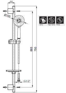 DASA ADEL LİDO SÜRGÜLÜ DUŞ SETİ  5 FONKSİYONLU
