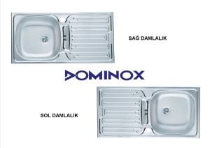DOMİNOX DML 614 TEZGAH ÜSTÜ 1 GÖZLÜ DEKORLU ÇELİK EVYE SAĞ