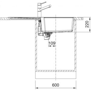 FRANKE URBAN UBG 611-100 BIANCO TEK GÖZLÜ DAMLALIKLI GRANİT EVİYE