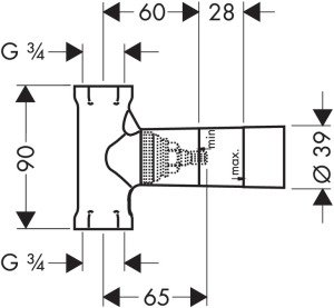 Hansgrohe İç set 130 l/dk, ankastre açma-kapama valfi, salmastra