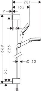 Hansgrohe Crometta Duş seti Vario, 65 cm duş barı ile