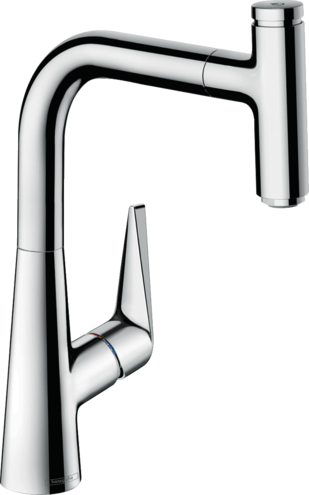 Hansgrohe Talis S Tek kollu eviye bataryası 220, açma-kapama valfi ile
