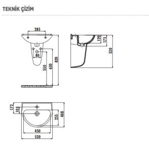 CREAVİT 40X50 CM OVAL LAVABO BEYAZ