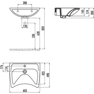 Creavit 50x60 Bedensel Engelli Lavabo