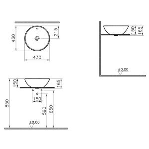 VitrA Geo Options Çanak Lavabo 43 cm