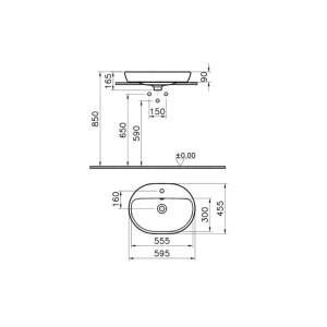 VitrA Metropole Tezgah Üstü Lavabo 60 cm