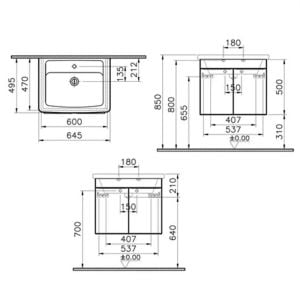 Vitra QUADRUM SET 65 CM ALTIN MEŞE