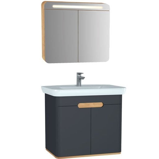 VitrA Sento Lavabo Dolabı 80 cm + Aydınlatmalı Ayna