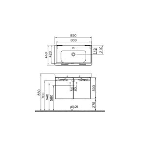 VitrA S20 Lavabo Dolabı 85 cm Beyaz