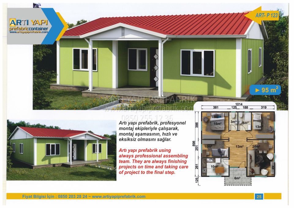 95m2 PREFABRİK EV MODEL NO : ARTP123
