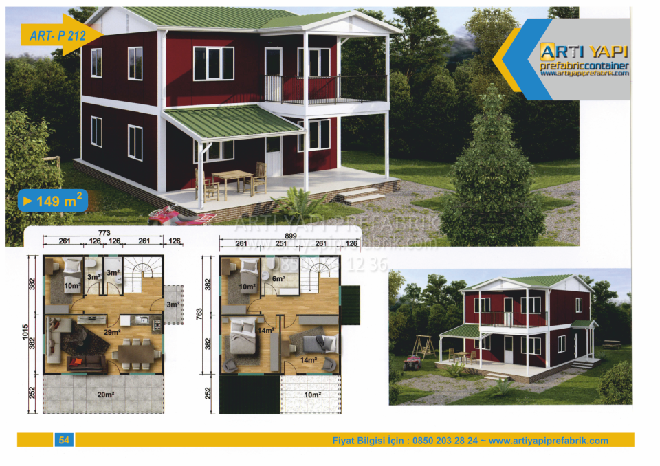 149m2 PREFABRİK EV MODEL NO : ARTP212