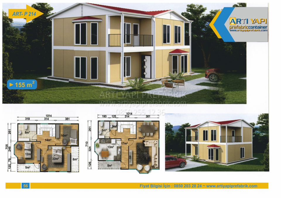 155m2 PREFABRİK EV MODEL NO : ARTP214