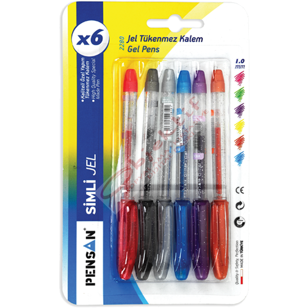 Pensan Tükenmez Kalem Jel Simli 1.0 MM Turuncu 2280