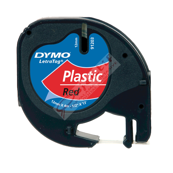 Dymo Letratag Şerit Plastik 12 MMx4 MT Kırmızı 91203